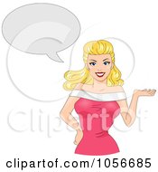 Royalty Free Vector Clip Art Illustration Of A Sexy Blond Bombshell With A Thought Balloon