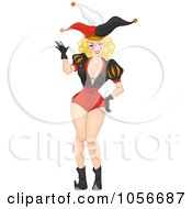 Royalty Free Vector Clip Art Illustration Of A Sexy Female Joker Pinup
