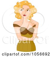 Royalty Free Vector Clip Art Illustration Of A Sexy Blond Pinup Woman In Thought