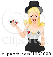 Poster, Art Print Of Sexy Casino Woman Holding Playing Cards