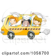Poster, Art Print Of Graduate Kids Riding In A Bus