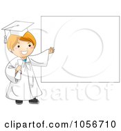 Poster, Art Print Of Graduate Boy Presenting A Blank Sign