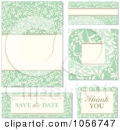 Poster, Art Print Of Digital Collage Of Green Floral And Beige Invitation Design Elements - 2