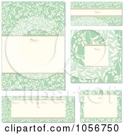 Poster, Art Print Of Digital Collage Of Green Floral And Beige Invitation Design Elements - 1