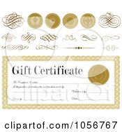 Digital Collage Of Gift Certificate Design Elements - 1