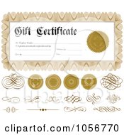 Digital Collage Of Gift Certificate Design Elements - 3