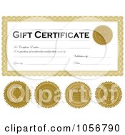 Digital Collage Of Gift Certificate Design Elements - 2