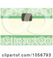 Poster, Art Print Of Green Damask Invitation Or Background With Horizontal Copyspace