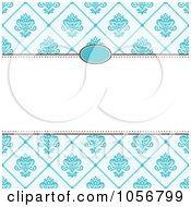 Poster, Art Print Of Blue Diamond Floral Pattern Invitation Or Background With Copyspace - 1