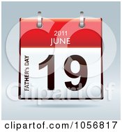 Royalty Free Vector Clip Art Illustration Of A 3d Fathers Day June 19 2011 Flip Desk Calendar by michaeltravers