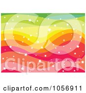 Royalty Free Vector Clip Art Illustration Of A Starry Rainbow Wave Background