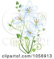 Poster, Art Print Of Pale Blue Lilies