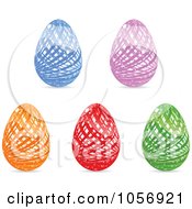 Royalty Free Vector Clip Art Illustration Of A Digital Collage Of Colorful Sparkly Lined Easter Eggs