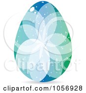 Royalty Free Vector Clip Art Illustration Of A Blue And Green Crystal Floral Easter Egg by Andrei Marincas