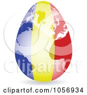 3d Romanian Flag Egg Globe With A Shadow