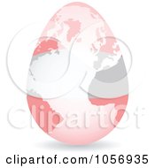 3d Austrian Flag Egg Globe With A Shadow