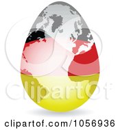 3d German Flag Egg Globe With A Shadow