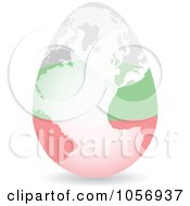 3d Bulgarian Flag Egg Globe With A Shadow