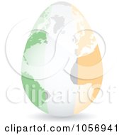 3d Irish Flag Egg Globe With A Shadow