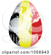 3d Belgium Flag Egg Globe With A Shadow