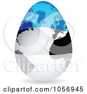 3d Estonian Flag Egg Globe With A Shadow
