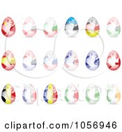 Royalty Free Vector Clip Art Illustration Of A Digital Collage Of 3d Flag Egg Globes by Andrei Marincas