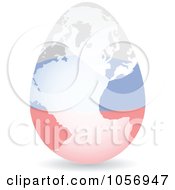 Poster, Art Print Of 3d Russian Flag Egg Globe With A Shadow