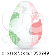 Poster, Art Print Of 3d Italian Flag Egg Globe With A Shadow