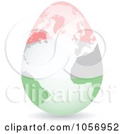 3d Hungarian Flag Egg Globe With A Shadow