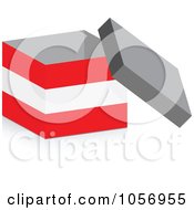 Royalty Free Vector Clip Art Illustration Of A 3d Open Austrian Flag Box With A Shadow