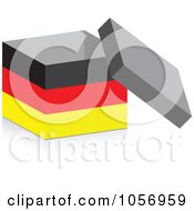 3d Open German Flag Box With A Shadow