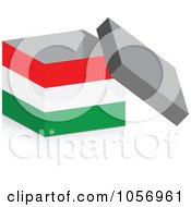 Royalty Free Vector Clip Art Illustration Of A 3d Open Hungary Flag Box With A Shadow
