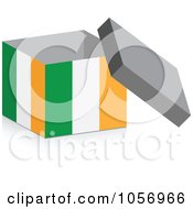 3d Open Irish Flag Box With A Shadow