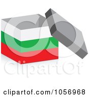 3d Open Bulgarian Flag Box With A Shadow