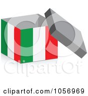 3d Open Italian Flag Box With A Shadow