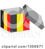 Royalty Free Vector Clip Art Illustration Of A 3d Open Belgium Flag Box With A Shadow
