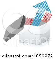 Poster, Art Print Of Dot Arrow Pointing Up From A 3d Box
