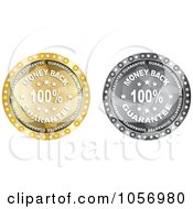 Royalty Free Vector Clip Art Illustration Of A Digital Collage Of Grayscale And Gold Money Back Guarantee Circles by Andrei Marincas