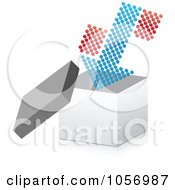 Royalty Free Vector Clip Art Illustration Of A Dot Arrow Pointing Down Into A 3d Box