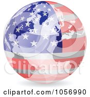 Royalty Free Vector Clip Art Illustration Of A 3d American World Globe by Andrei Marincas #COLLC1056990-0167
