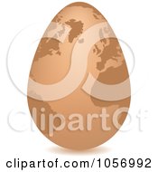 3d Brown Egg Globe With A Shadow