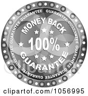 Royalty Free Vector Clip Art Illustration Of A Grayscale Money Back Guarantee Circle by Andrei Marincas