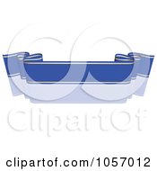 Royalty Free Vector Clip Art Illustration Of A Ribbon Banner In Blue And Gold With A Reflection 2
