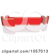 Poster, Art Print Of Ribbon Banner In Red And Gold With A Reflection - 9