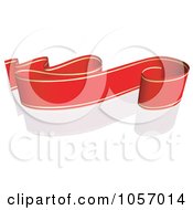 Poster, Art Print Of Ribbon Banner In Red And Gold With A Reflection - 7