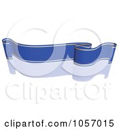 Royalty Free Vector Clip Art Illustration Of A Ribbon Banner In Blue And Gold With A Reflection 8