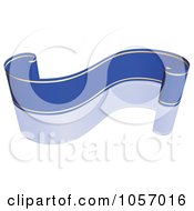 Royalty Free Vector Clip Art Illustration Of A Ribbon Banner In Blue And Gold With A Reflection 3