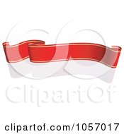 Poster, Art Print Of Ribbon Banner In Red And Gold With A Reflection - 2