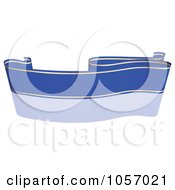 Royalty Free Vector Clip Art Illustration Of A Ribbon Banner In Blue And Gold With A Reflection 6
