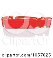 Poster, Art Print Of Ribbon Banner In Red And Gold With A Reflection - 1